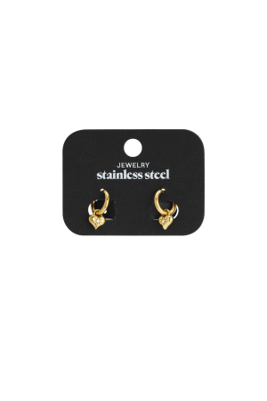 Boucles D'oreilles Teinte Coeur - Doré h5 Image3