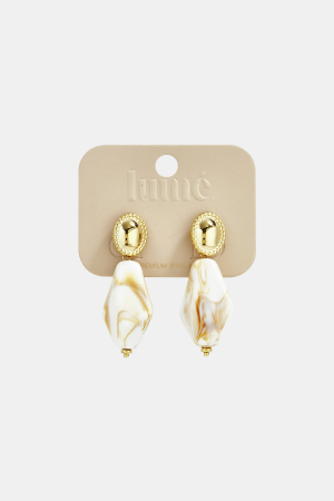 Boucles D'Oreilles Aspect Pierre Naturelle h5 Image4