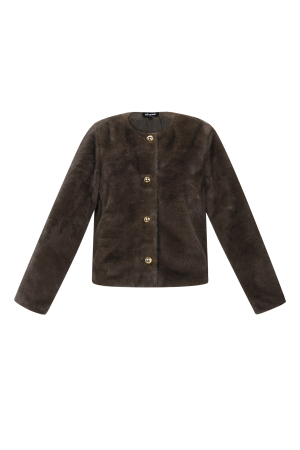 Tissu Polyester Fibre Manteau Femme Élégant Couleur Unie Automne/Hiver h5