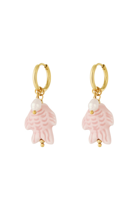 Boucles d'oreilles en forme de poisson perlé