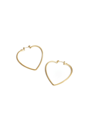 Boucles D'Oreilles Créoles Minimalistes En Forme De Cœur h5 