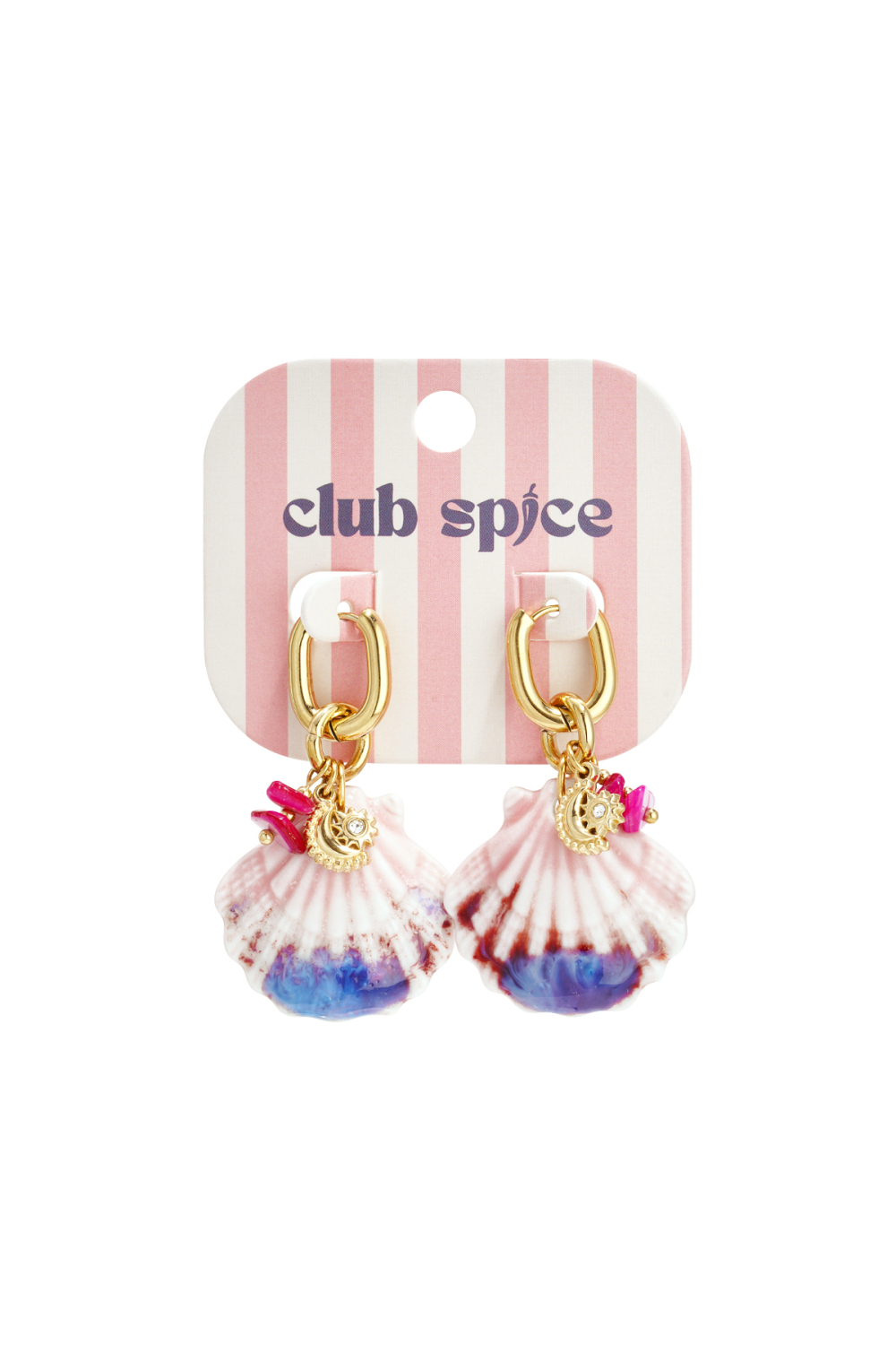 Boucles D'Oreilles Avec De Gros Coquillages Et Des Breloques En Perles Image5