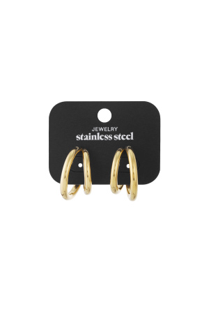 Petites Boucles D'Oreilles Doubles Créoles h5 Image4