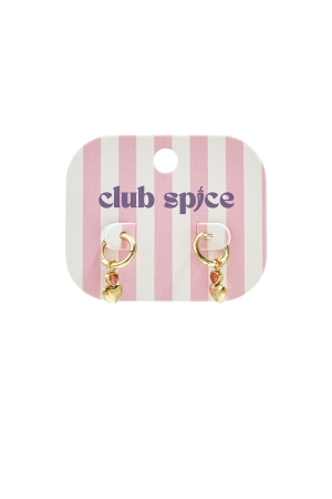 Boucles D'Oreilles Avec Des Cœurs Pendants Et Une Pierre En Forme De Cœur h5 Image2