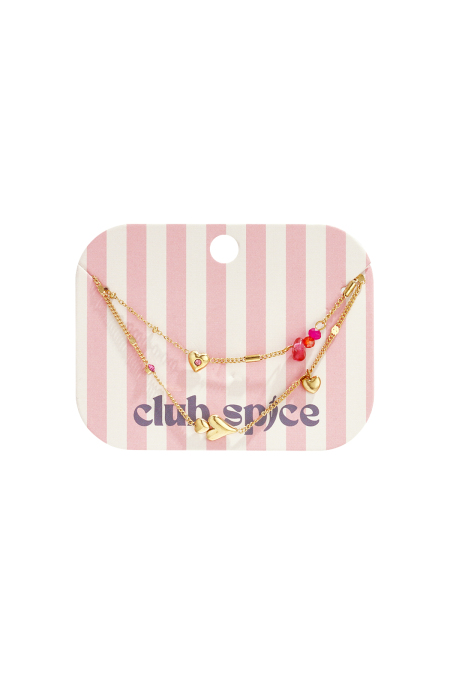 Bracelet orné de cœurs de fleurs et de perles 2