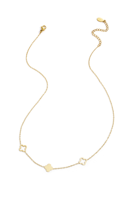 Collier trèfles Couleur or Acier inoxydable