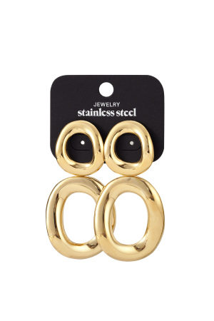 Boucles D'Oreilles Pendantes En Acier Inoxydable, Style Cercle, Style Décontracté, Simple Et Quotidien, Bijoux Pour Femmes h5 Image4