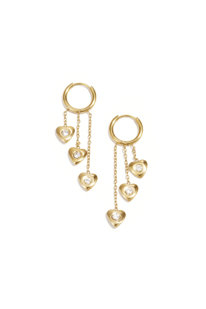 Boucles D'Oreilles Avec Des Cœurs Pendants À Différentes Hauteurs h5