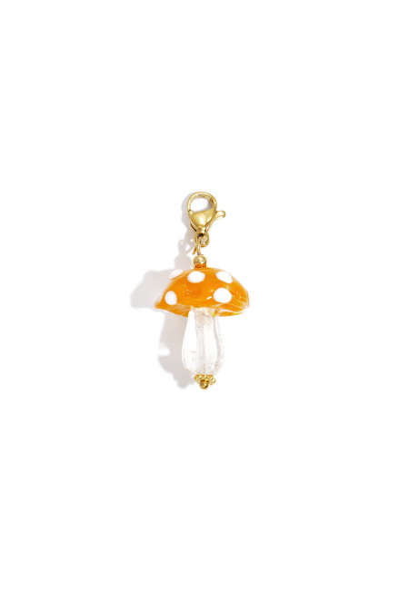 Bijou breloque champignon orange DIY