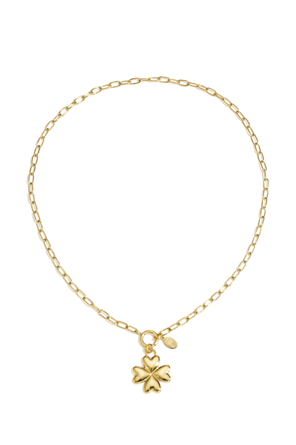 Collier Avec Fermoir Sur Le Devant Et Breloque Trèfle