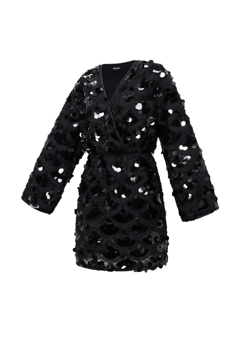 Tissu En Fibre De Polyester Femme Robe Mini Élégante Paillettes Image2