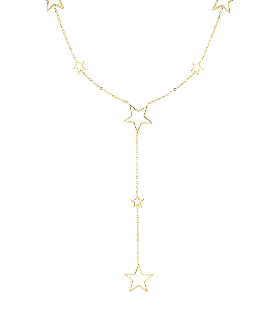 Sautoir Avec Différentes Breloques Étoiles - Doré 