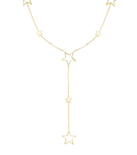sautoir avec différentes breloques étoiles - doré