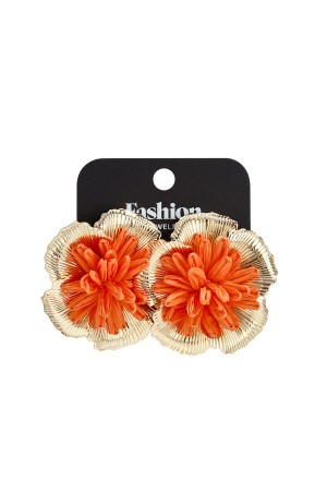 Boucles D'Oreilles Avec Fleur En Raphia 3D h5 Image6