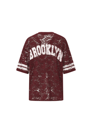 Woven Polyester Fiber T-Shirt Femme Sporty Color Clash h5 Image3