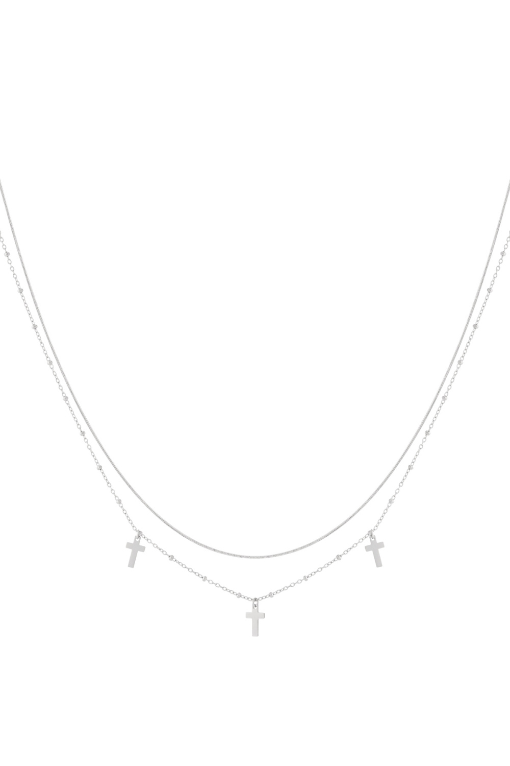   Colliers Superposés Croisés Décontractés Quotidiens Simples Série Bijoux Pour Femmes Image3
