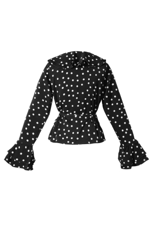 Blouse Femme En Fibre De Polyester Tissée Élégante À Pois h5 Image3