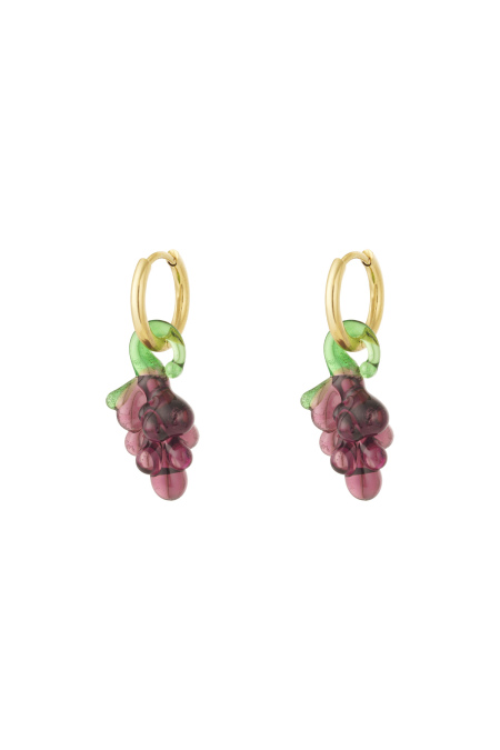 Boucles d'oreilles raisin