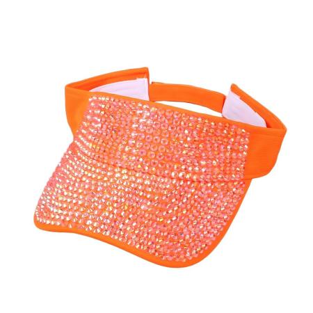 Chapeaux de sport orange en tissu uni pour femmes