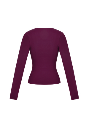 Pull En Nylon Tricoté Femme Manches Longues Basique Couleur Unie h5 Image3
