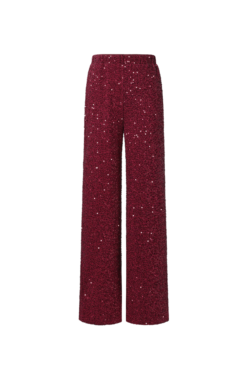 Tissu Polyester Fibre Pantalons Droits Femme Élégant Paillettes