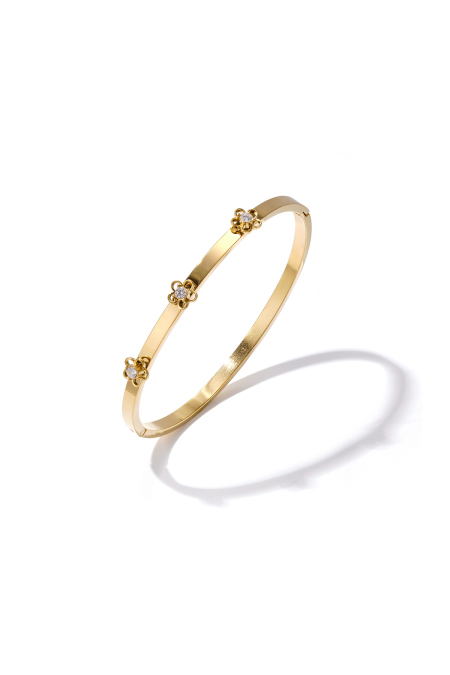Bracelet orné de motifs floraux et de strass