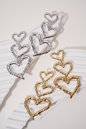 Boucles D'Oreilles Pendantes En Acier Inoxydable, Style Cœur, Style Décontracté, Pour Tous Les Jours h5 Image4