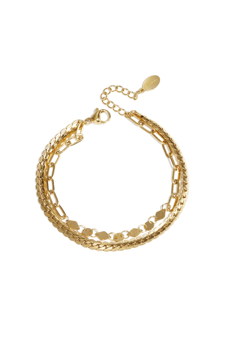 Bracelet double couche en acier inoxydable