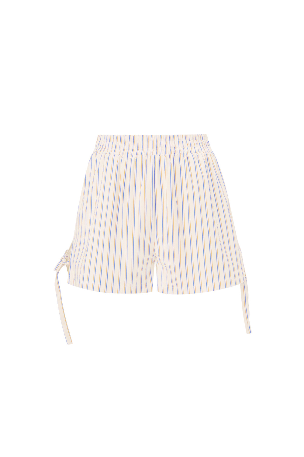 Cotton Woven Shorts Femme Casual Stripes Tie-Up Image10