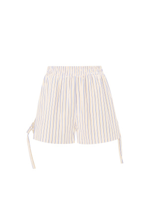 Cotton Woven Shorts Femme Casual Stripes Tie-Up h5 Image10