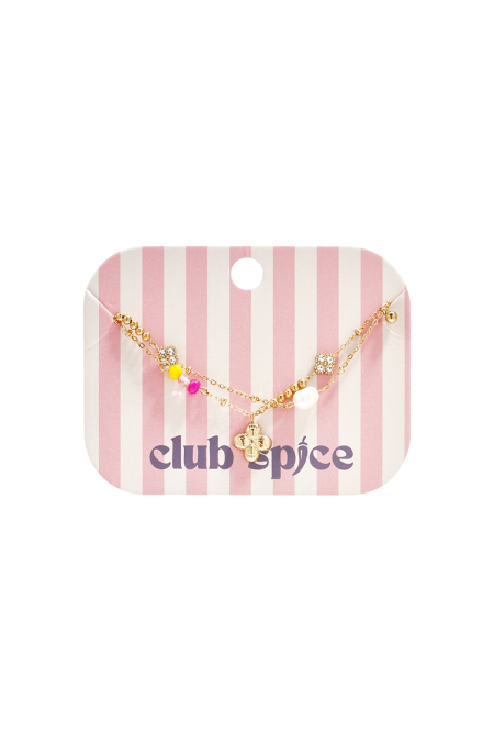Bracelet orné d'un trèfle suspendu, d'une perle et de perles. 2