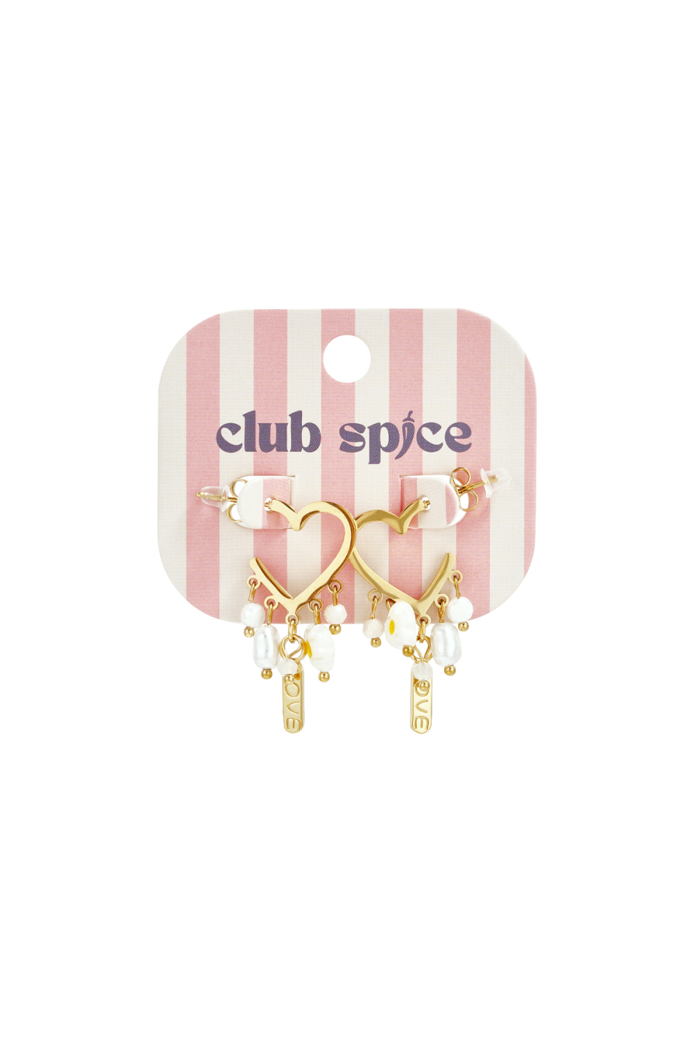 Boucles D'Oreilles En Forme De Cœur Avec Perles Et Breloques Pendantes Image4