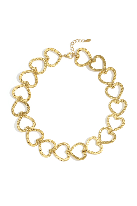 Colliers chaîne en acier inoxydable, série cœur, décontracté, quotidien, simple, bijoux pour femmes