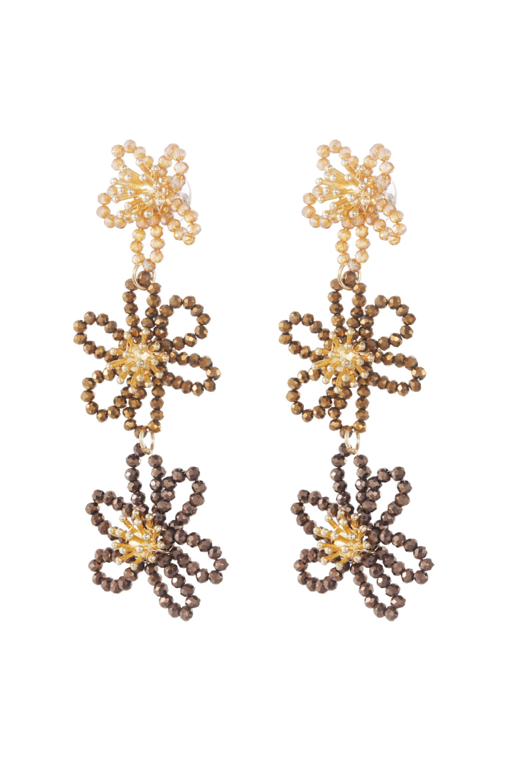 Boucles D’oreilles De Déclaration De Fête De Fleurs - Orange/Violet