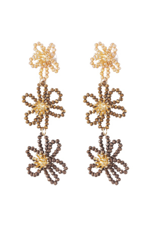 Boucles D’oreilles De Déclaration De Fête De Fleurs - Orange/Violet h5