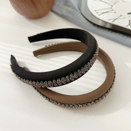 1 élastique à cheveux luxueux et élégant de couleur unie pour femme