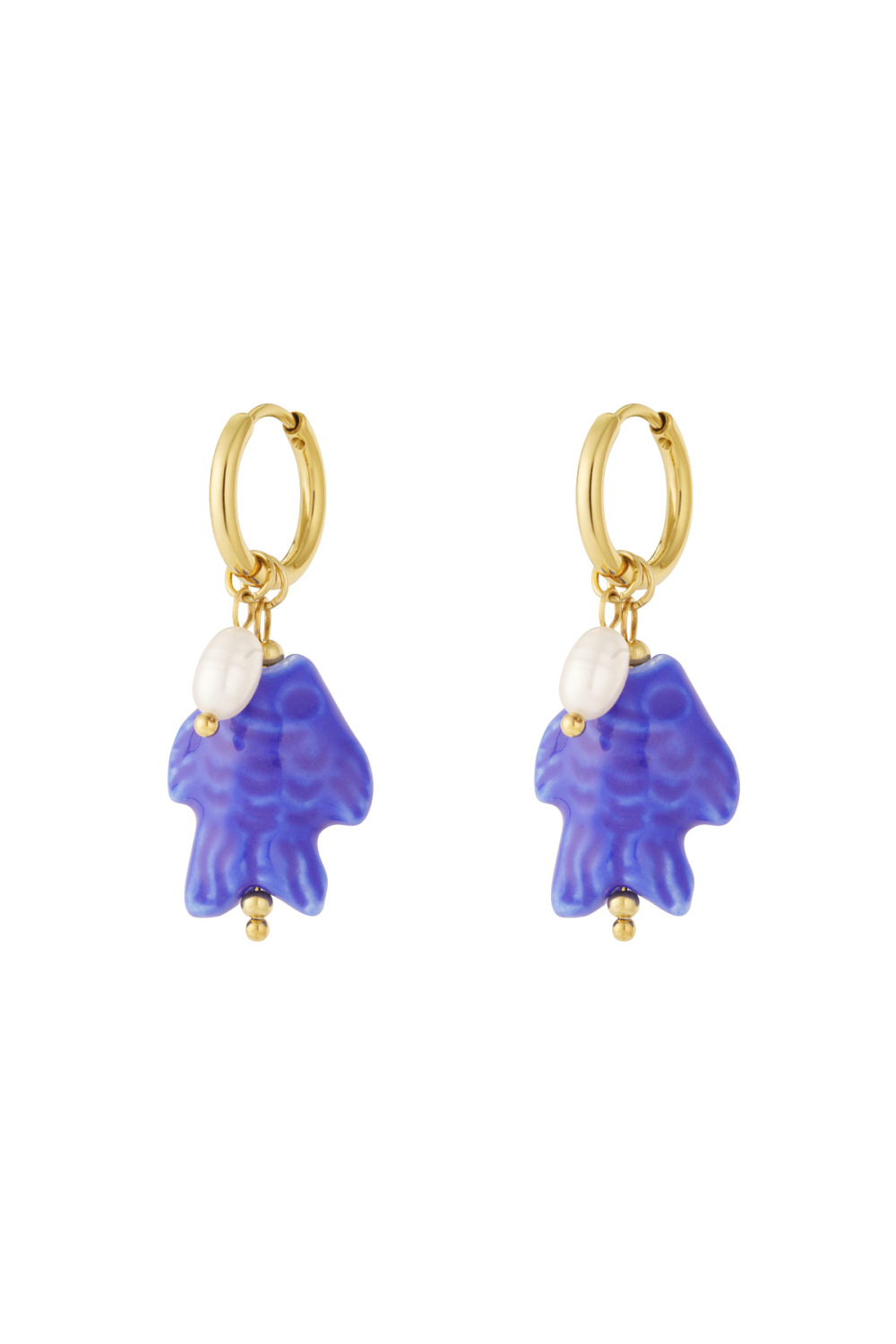 Boucles D'Oreilles En Forme De Poisson Perlé h5Image3