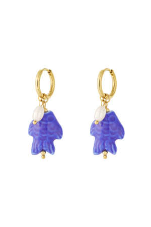 Boucles D'Oreilles En Forme De Poisson Perlé h5 Image3