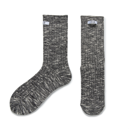 1 paire de chaussettes mi-mollet rétro en coton à blocs de couleurs pour femme