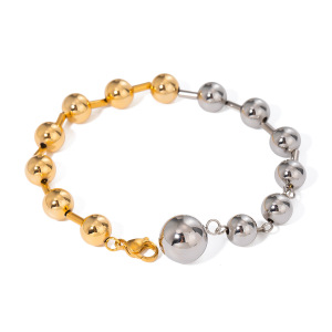Bracelet Géométrique Simple En Acier Inoxydable Plaqué Or Pour Femme, Série Simple, 1 Pièce h5 Image4