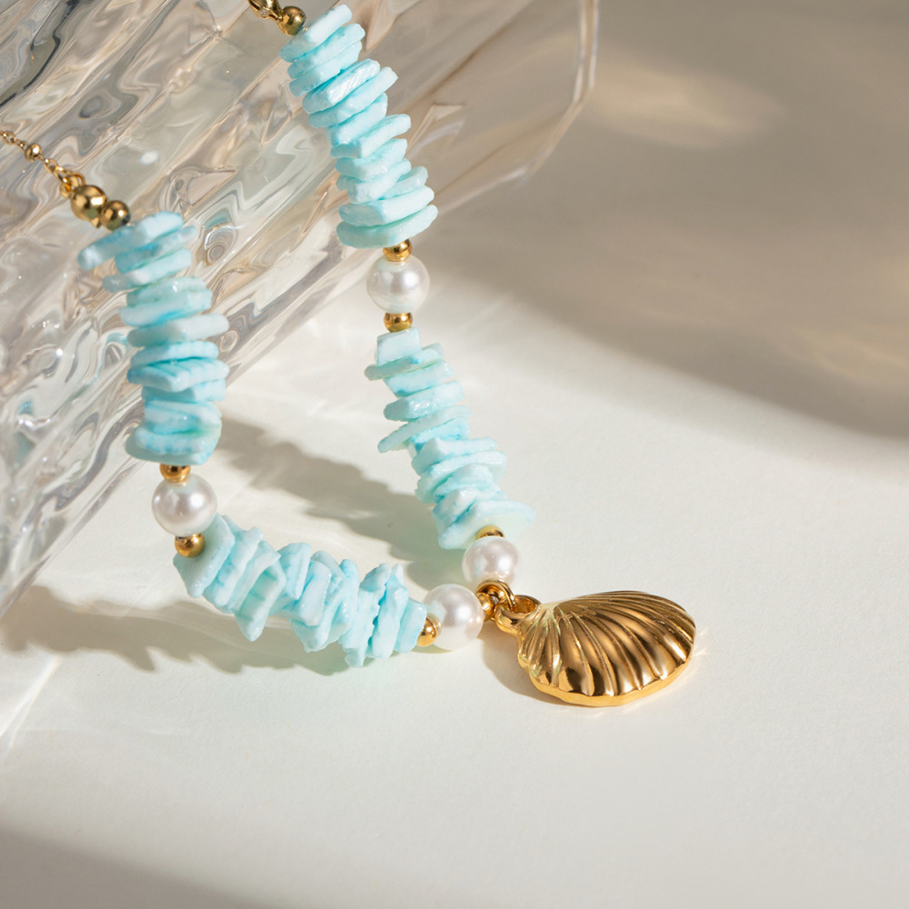 Collier Avec Pendentif Tortue De Vacances En Acier Inoxydable Plaqué Or Pour Femme, Série Simple, 1 Pièce h5Image2