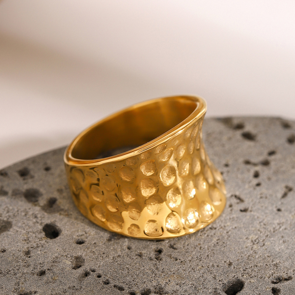 Bague Simple Pour Femme, Style Rétro, En Acier Inoxydable Uni, Étanche. 