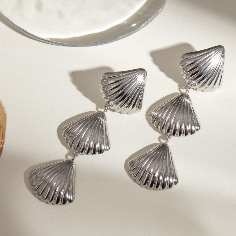 1 Paire De Boucles D'Oreilles Pendantes Simple Series Simple Turtle En Acier Inoxydable Étanches Pour Femmes