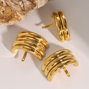 1 Paire De Pinces À Cheveux Pour Femmes, Série Simple, Couleur Unie, En Acier Inoxydable Plaqué Or h5