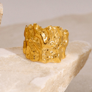 Bracelet Rétro En Acier Inoxydable Plaqué Or Pour Femme, Série Classique, Couleur Unie h5 Image3
