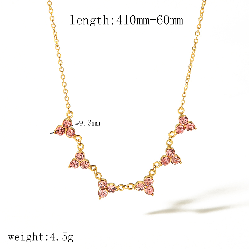 1 Pièce De Collier Triangle En Diamant En Acier Inoxydable Plaqué Or  Simple Et À La Mode Pour Femme À Porter Au Quotidien Image2