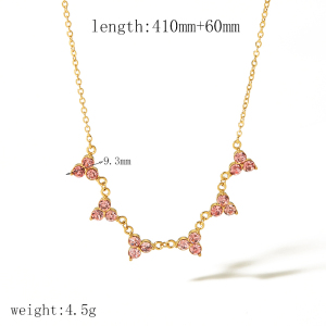 1 Pièce De Collier Triangle En Diamant En Acier Inoxydable Plaqué Or  Simple Et À La Mode Pour Femme À Porter Au Quotidien h5 Image2