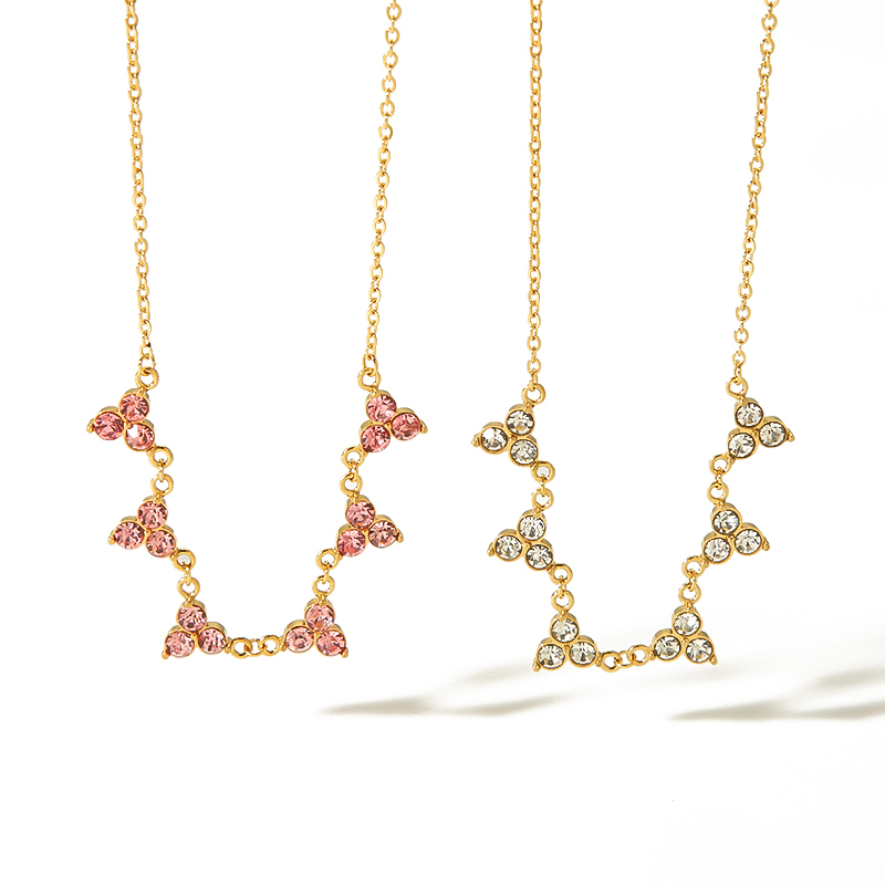 1 Pièce De Collier Triangle En Diamant En Acier Inoxydable Plaqué Or  Simple Et À La Mode Pour Femme À Porter Au Quotidien Image3