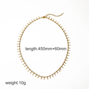 1 Pièce De Collier Chaîne Géométrique En Acier Inoxydable Plaqué Or  Simple Et À La Mode Pour Femme À Porter Au Quotidien h5 Image2