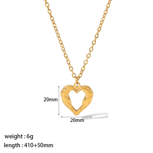 Collier Avec Pendentif Géométrique Classique En Acier Inoxydable Plaqué Or  Pour Femme, Série Simple, 1 Pièce h5 Image2